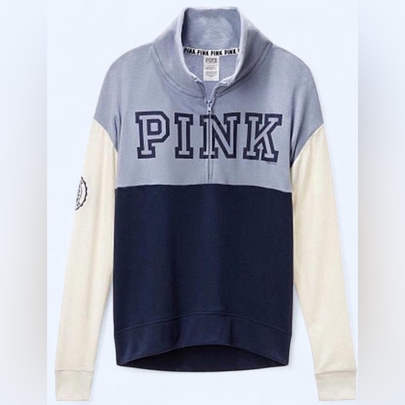 ๐ฆ2014 Blue & White PINK Quarter Zip๐ฆ - Picture 3 of 7